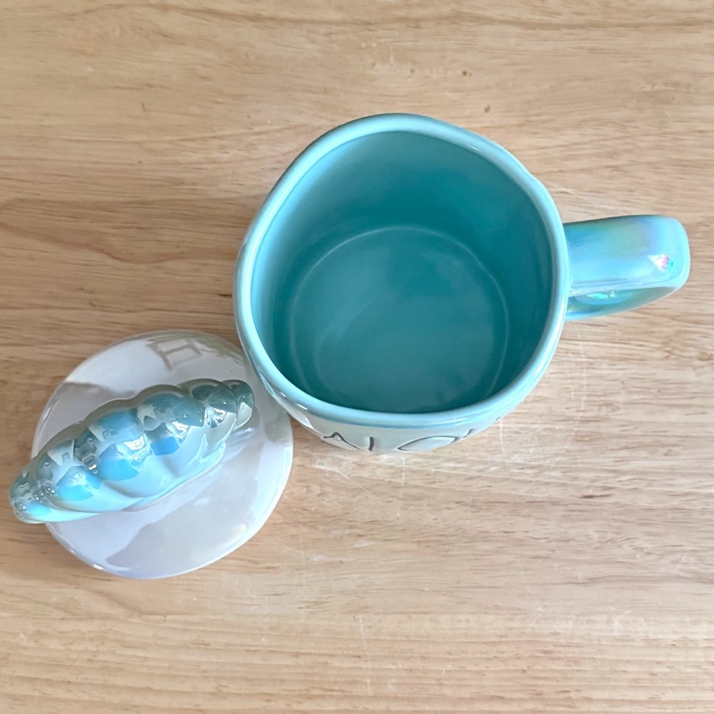 Rae Dunn ALOHA BEACHES Iridescent Mug w/ Shell Lid Coastal Beach House Decor - Picture 9 of 12